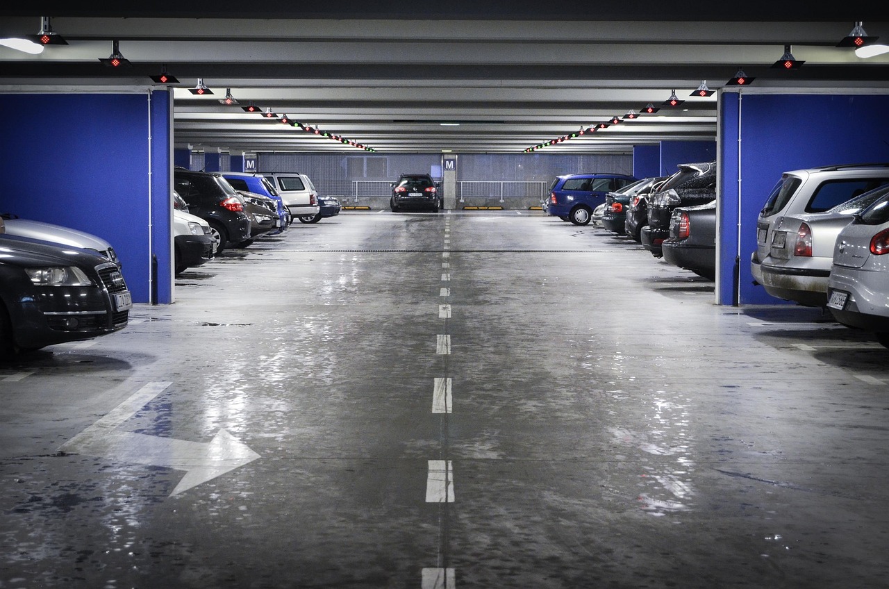 parking, underground car park, cars