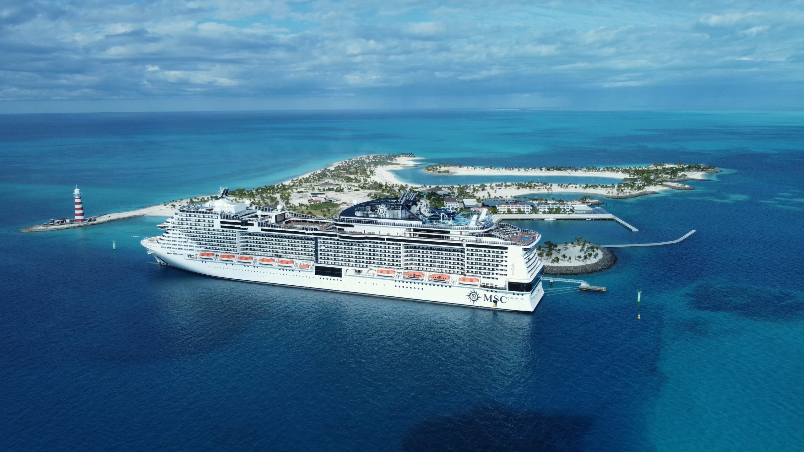 MSC Meraviglia docked at Ocean Cay.