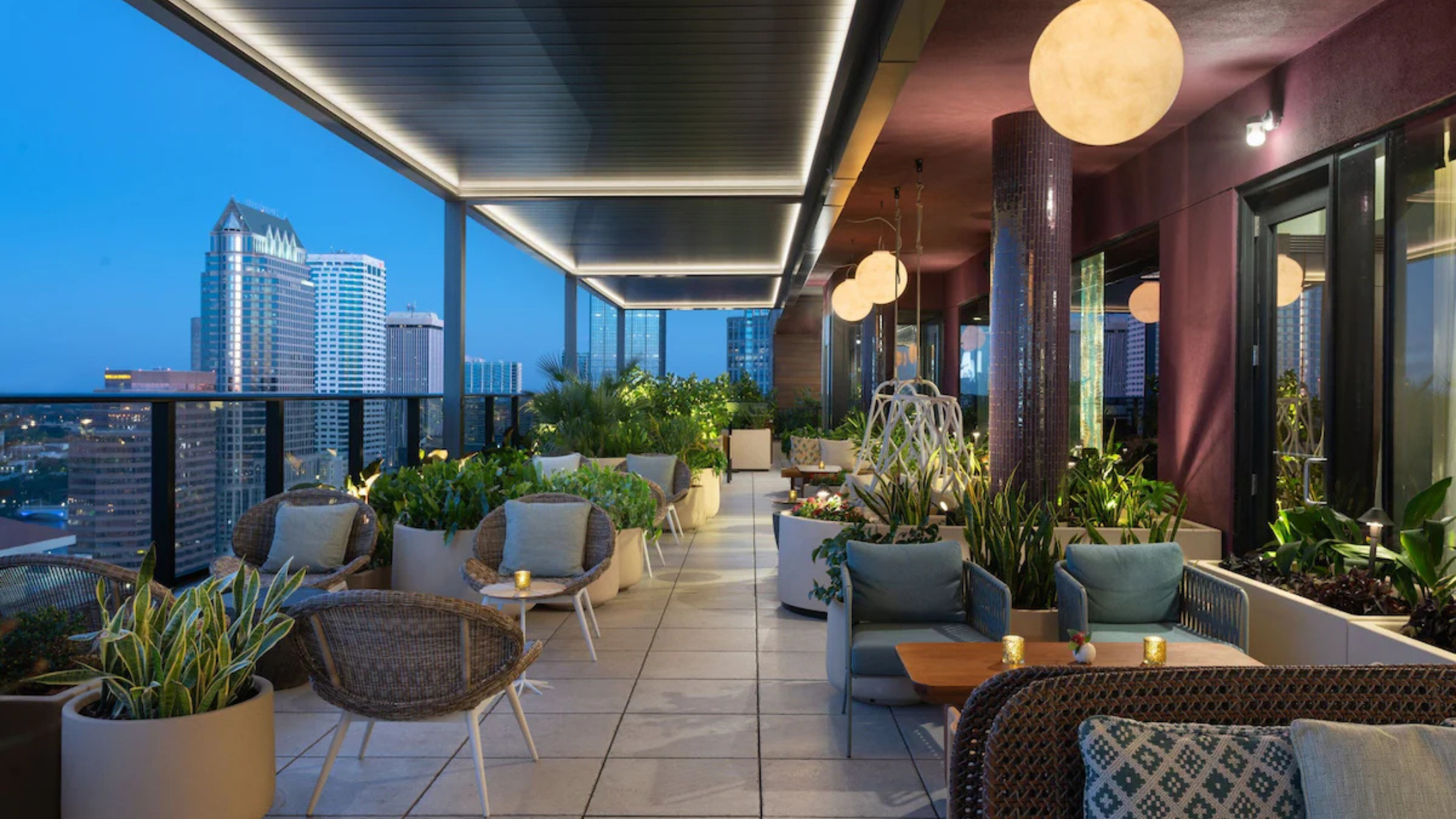 JW Marriott Tampa Water Street pool deck and skyline