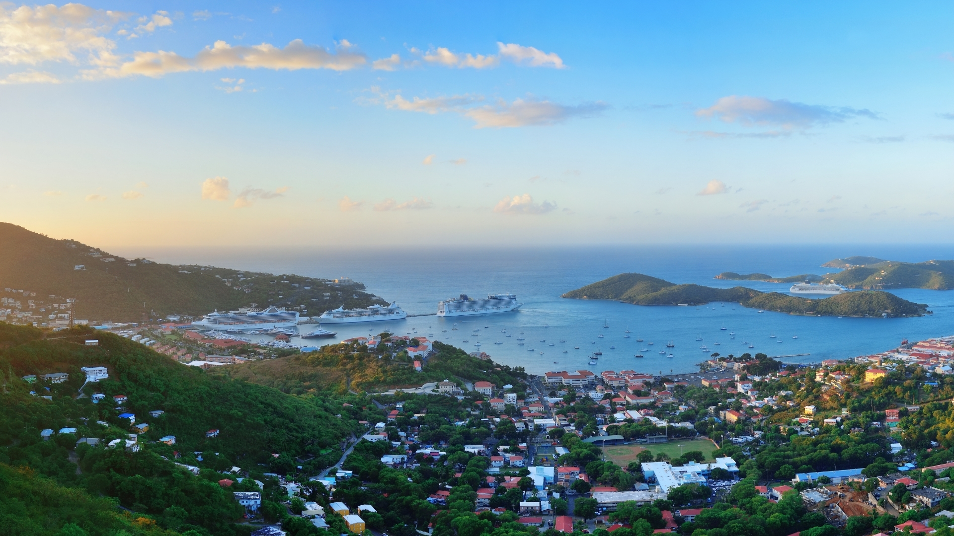 St Thomas Cruise ships docked at Havensight, St Thomas
