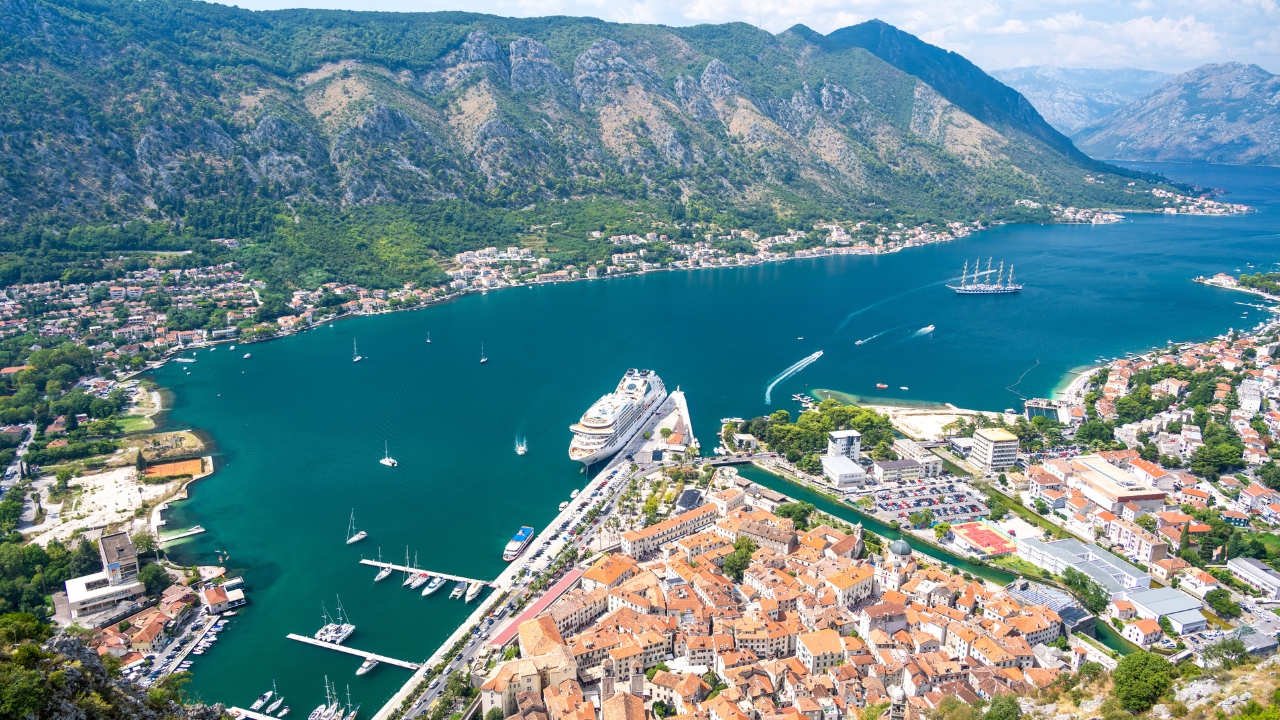 Kotor, Montenegro Cruise ship docked at Montenegro Port